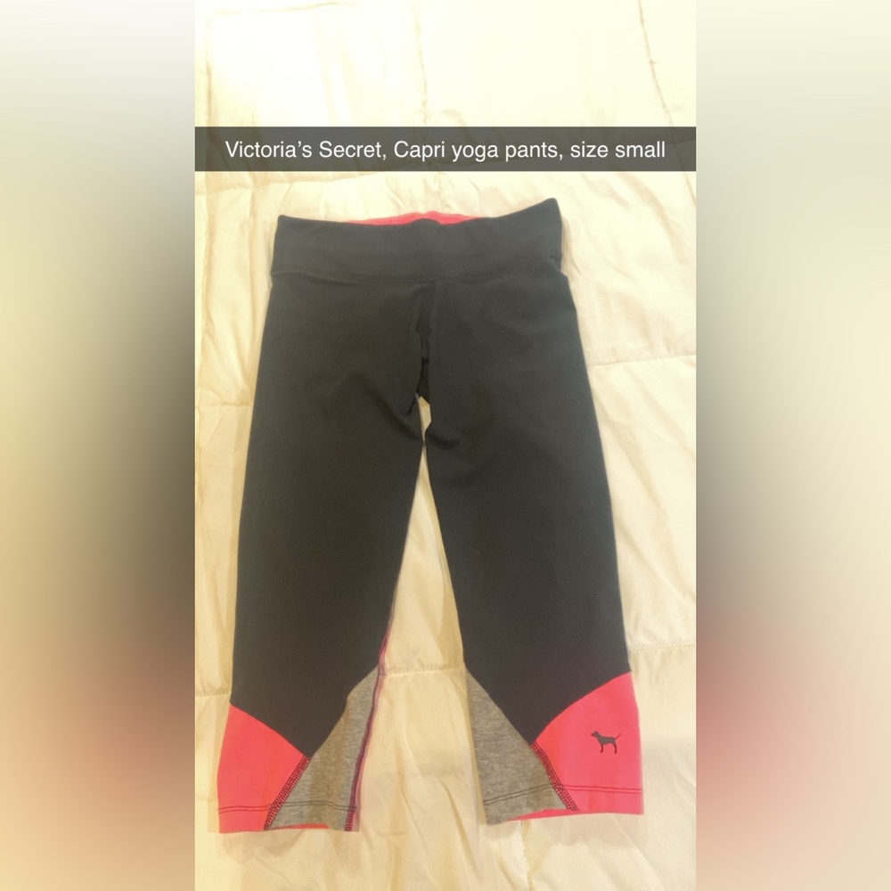 Victoria's Secret Black and Pink Capri Pants